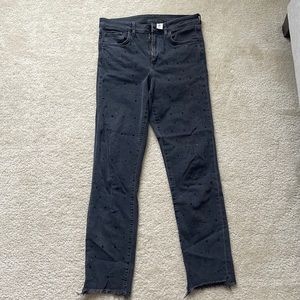 Black sparkle jeans. Size 31 but fits like a 4-6. H&M.